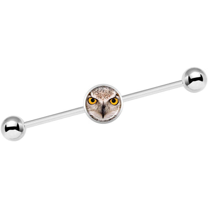 14G Full Color Owl Industrial Barbell 37mm