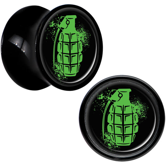 Black Acrylic Green Grenade Saddle Plug Set 00G