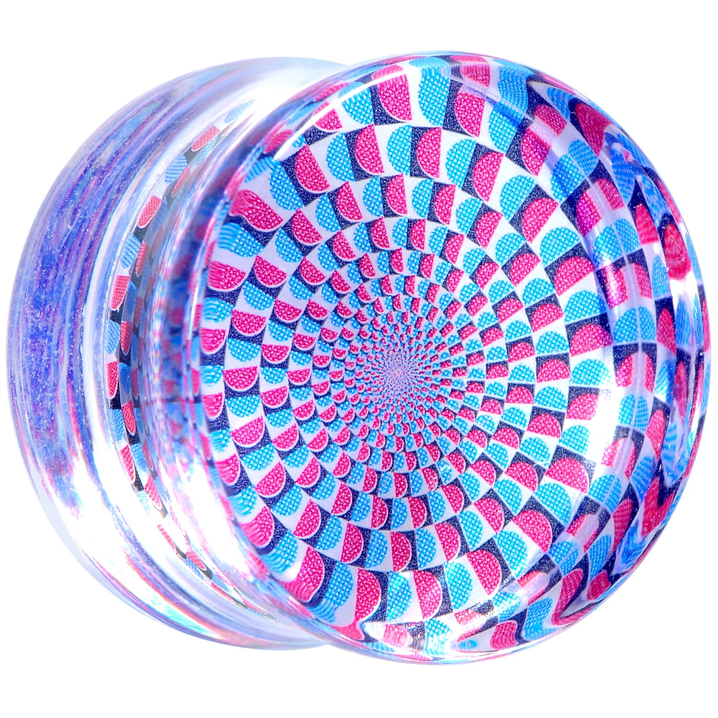 Clear Acrylic Optical Illusion Saddle Plug 14mm to 25mm