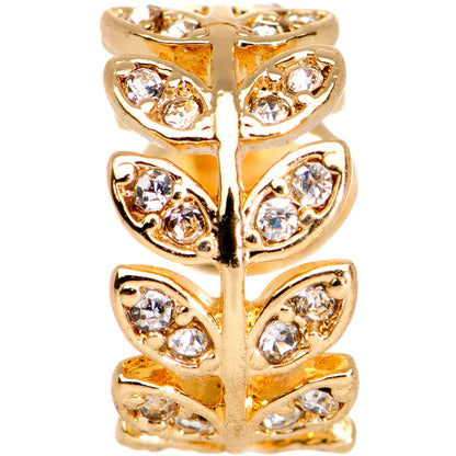 Clear Gem Crown of Leaves Adjustable Ear Cuff