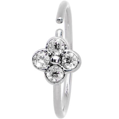 20G 3/8 Clear Gem Star Flower Seamless Circular Ring