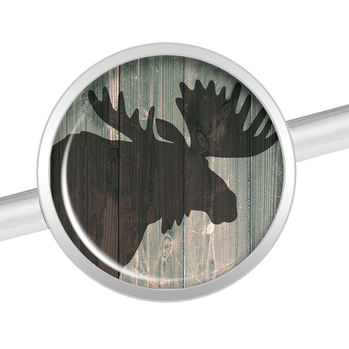 14G Holiday Rustic Wood Moose Industrial Barbell 37mm