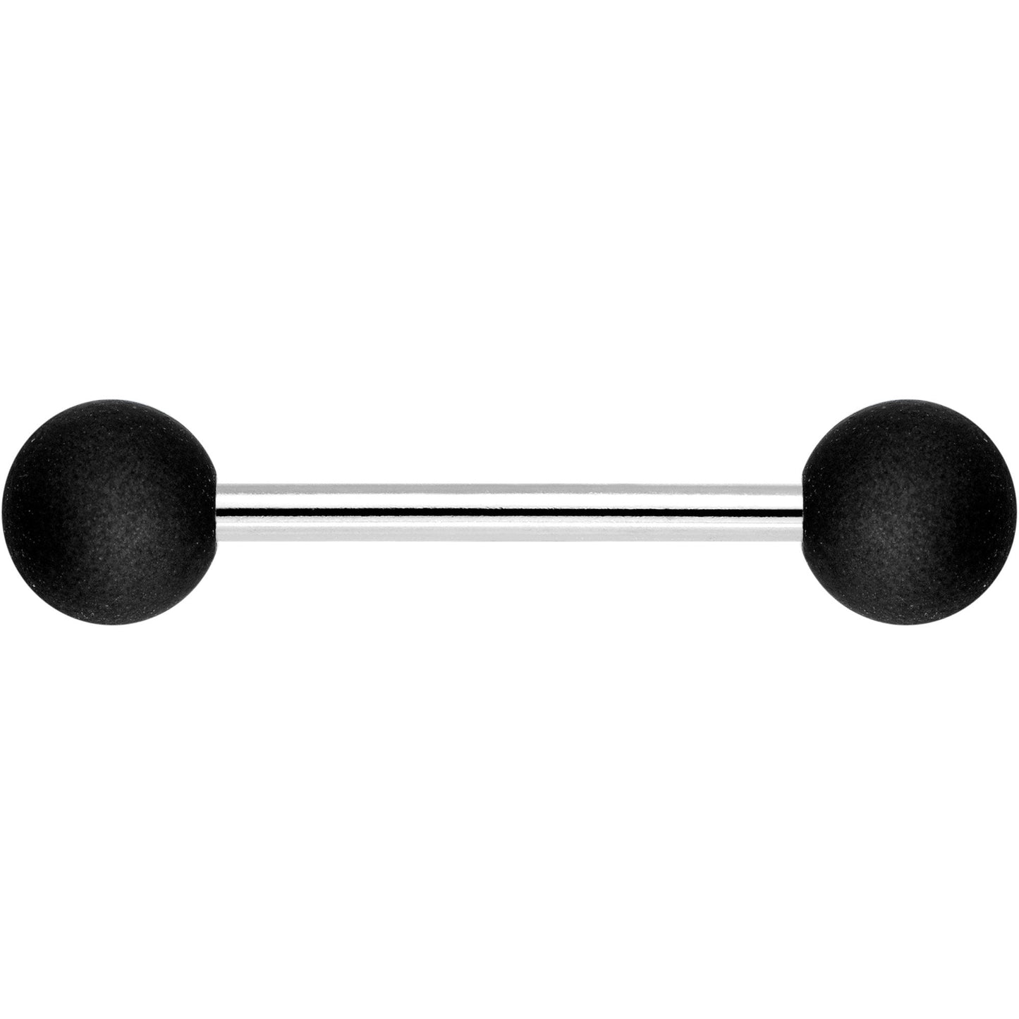Black Silicone Coated Acrylic Ball End Barbell Tongue Ring