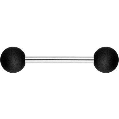 Black Silicone Coated Acrylic Ball End Barbell Tongue Ring
