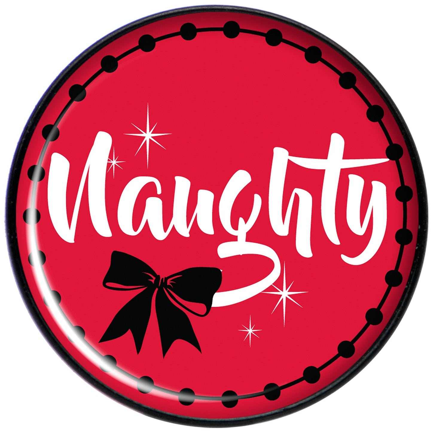 Red Holiday Naught Nice Black Stud Earrings