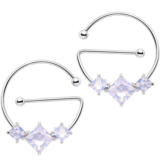 14G 5/8 Aurora Gem Glam Trio Universal Nipple Ring Set