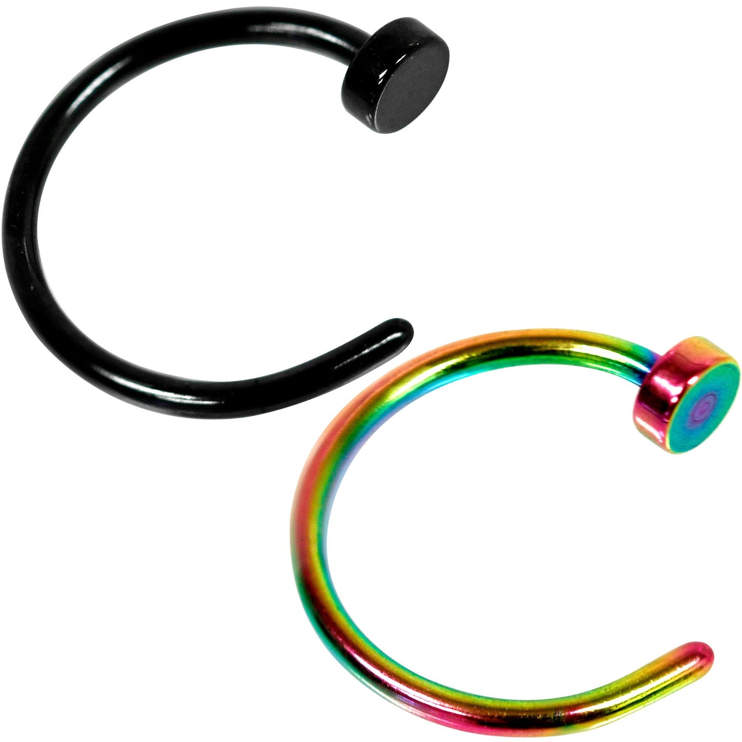 20G 5/16 Multi Color Nose Hoop Set of 5