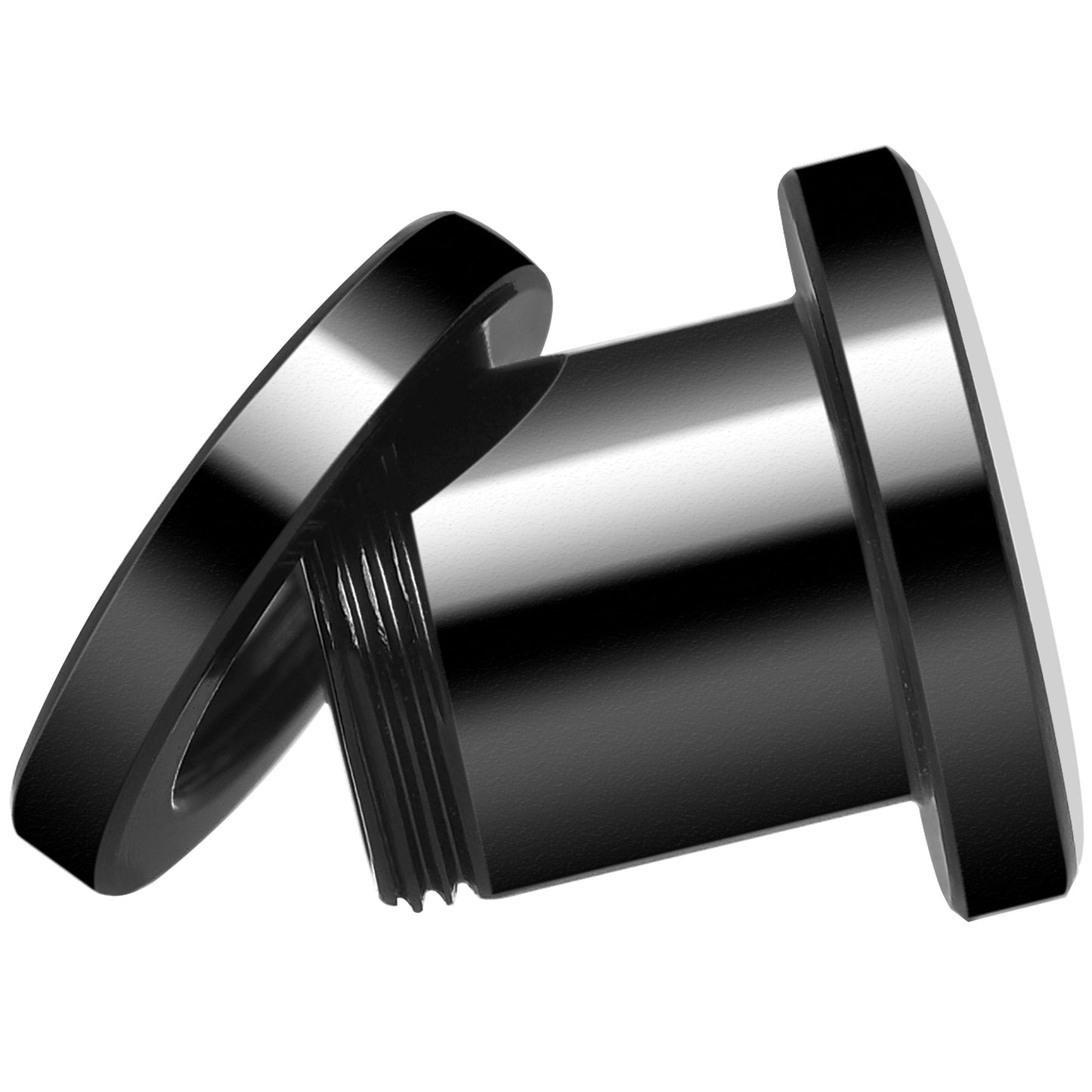 Black White Tiger Eyes Black Anodized Screw Fit Plug Set 0G