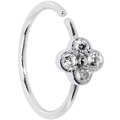 20G 3/8 Clear Gem Star Flower Seamless Circular Ring