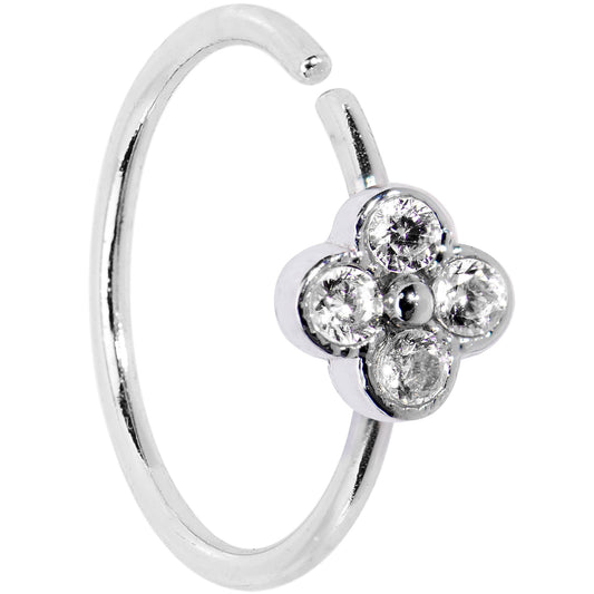 20G 3/8 Clear Gem Star Flower Seamless Circular Ring