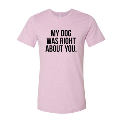 My Dog Was Right About You T-Shirt