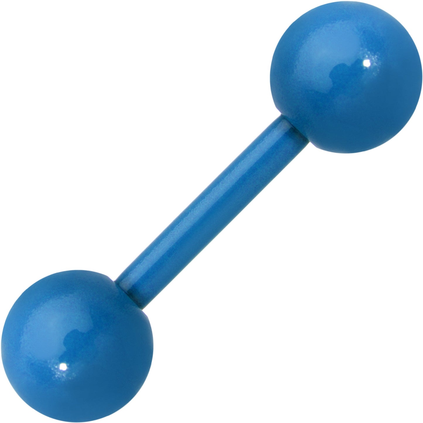 14G 9mm Blue Acrylic Over Steel 6mm Ball Straight Barbell