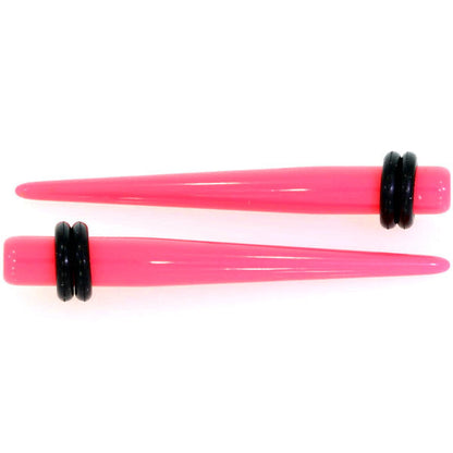 14G to 00G 18 Piece Ear Stretching Kit in Pink Acrylic Set