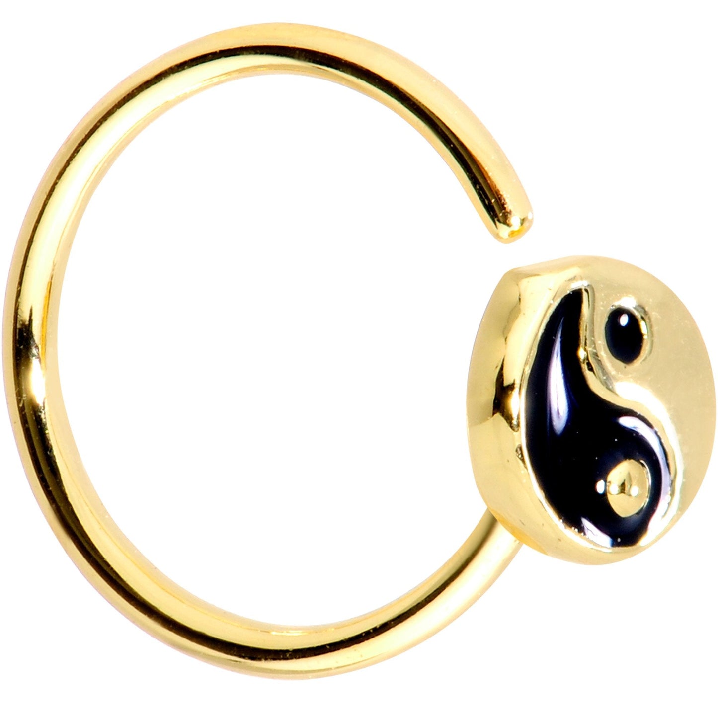 20G 5/16 Gold Tone Yin Yang Seamless Circular Ring