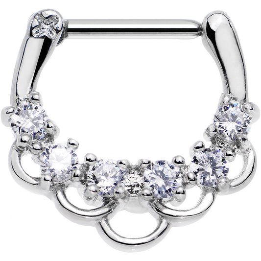16G 5/16 Clear Gem Princess Parade Septum Clicker