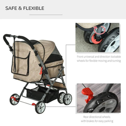 Pet Foldable Travel Carriage Stroller with Reversible Handle - Jaico Online Shop
