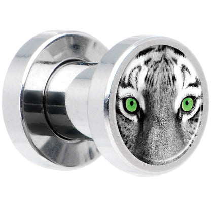Black White Tiger Eyes Steel Screw Fit Plug Set 4G