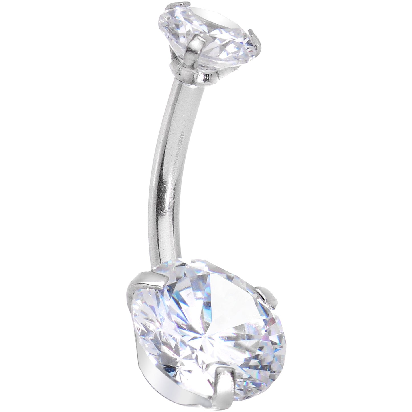 Clear Black CZ Gem Sassy Sparkle Butterfly Dangle Belly Ring