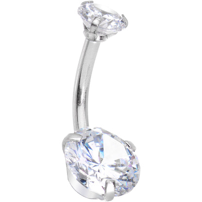 Clear Black CZ Gem Sassy Sparkle Butterfly Dangle Belly Ring