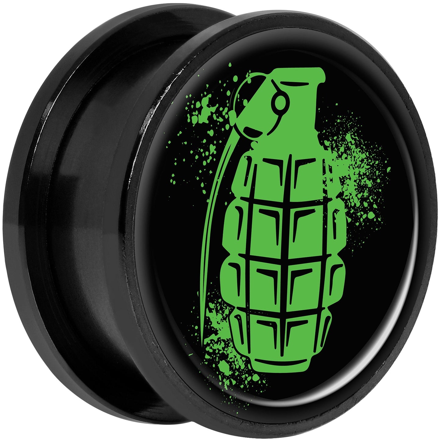 Green Grenade Black Anodized Screw Fit Plug Set 20mm