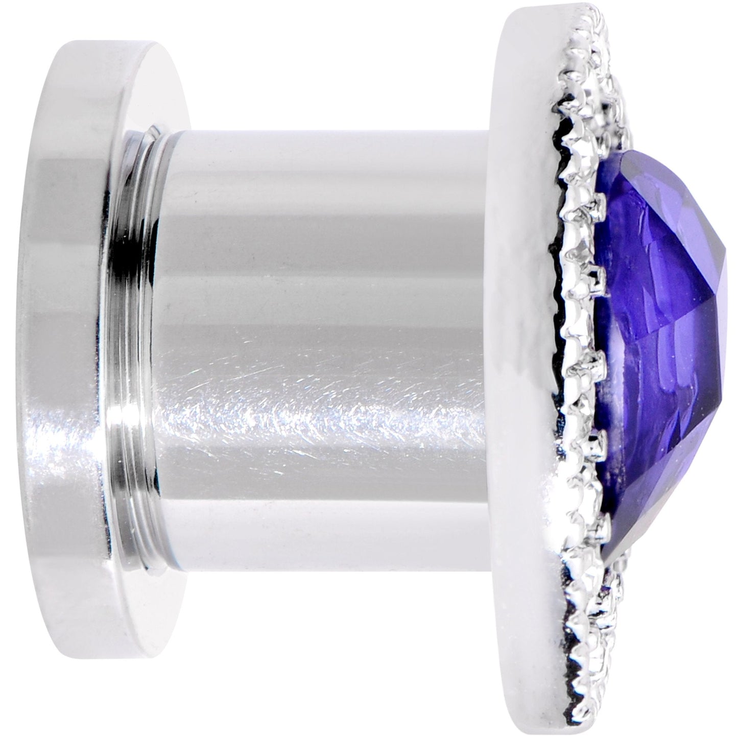 Clear Purple Gem Hug Your Heart Screw Fit Plug Set 6mm to 22mm