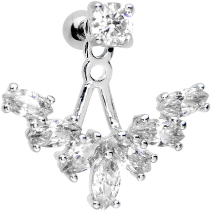 1/4 Clear Gem Darling Fan Dangle Cartilage Tragus Piercing