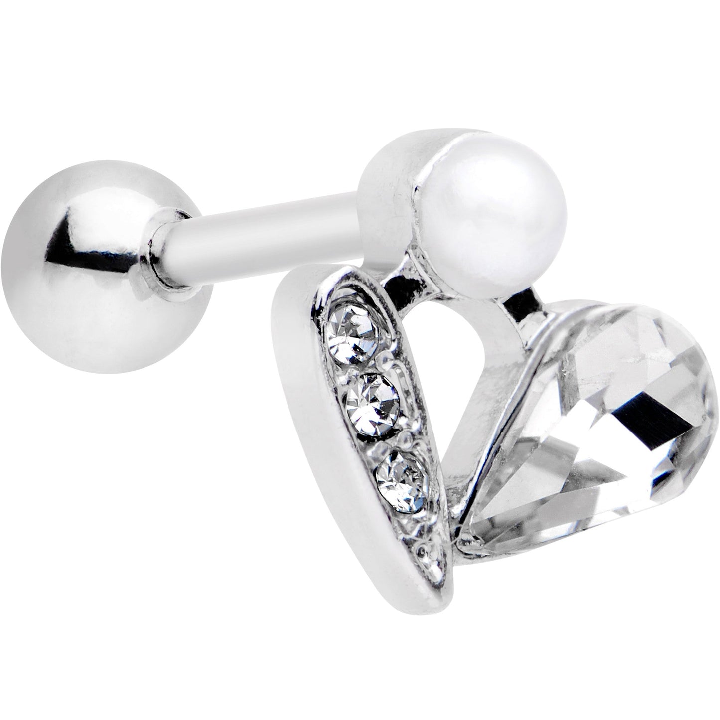 16G 1/4 Clear Gem Abstract Elegance Cartilage Tragus Earring