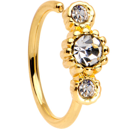 20G Clear CZ Gold Tone Fashion Fusion Seamless Circular Ring