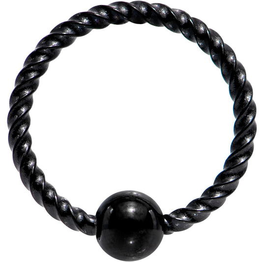 18G 5/16 Black Anodized So Twisted Captive Style Seamless Ring