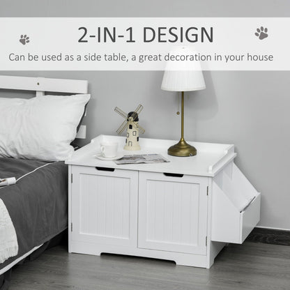 Cat Litter Box Nightstand End Table Enclosure