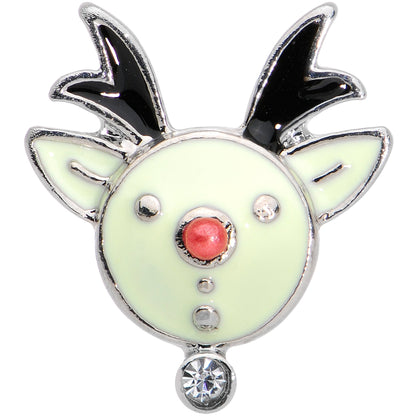 16G 1/4 Clear Red Gem Reindeer Tragus Cartilage Earring