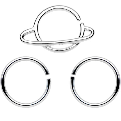 16G 3/8 Rings of Saturn Septum Ring Pack Set of 3