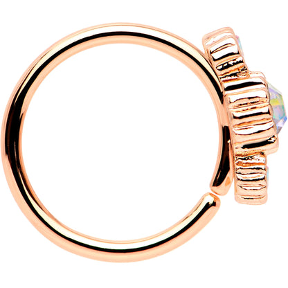 20G Aurora CZ Gem Rose Gold IP Triplet Seamless Circular Ring