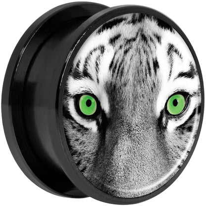 Black White Tiger Eyes Black Anodized Screw Fit Plug Set 20mm