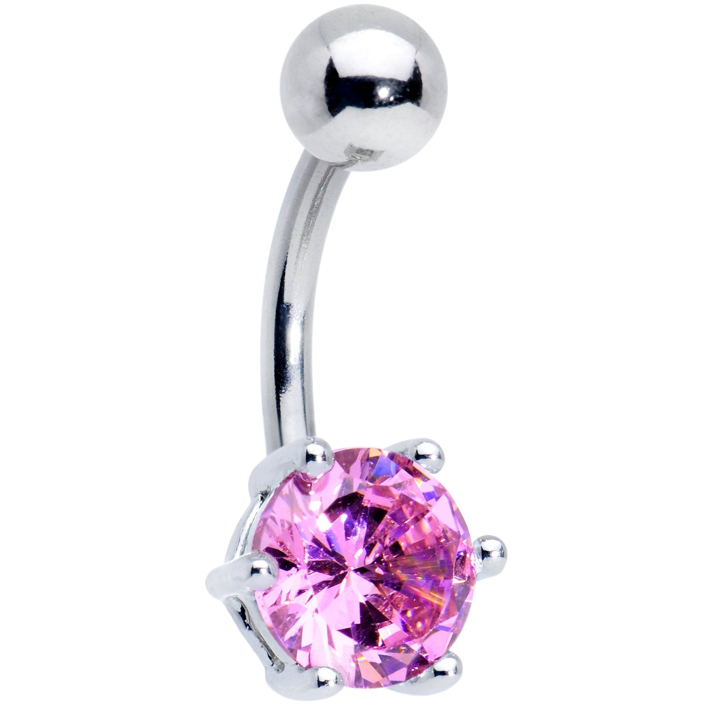 Blue Purple Aurora Clear CZ Gem Belly Ring Set of 4