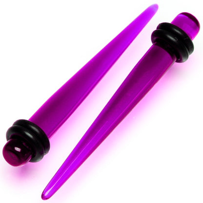 14 to 00G Fuchsia Acrylic Straight Taper Set 18 Piece Stretching Kit