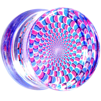 Clear Acrylic Optical Illusion Saddle Plug 14mm to 25mm