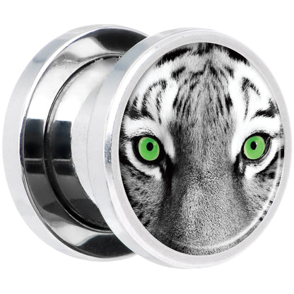 Black White Tiger Eyes Steel Screw Fit Plug Set 00G