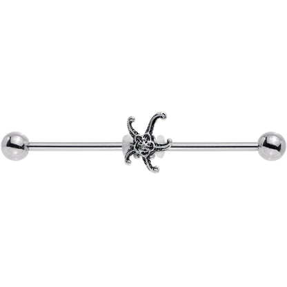 14G Steel Seeing Starfish Industrial Barbell 38mm