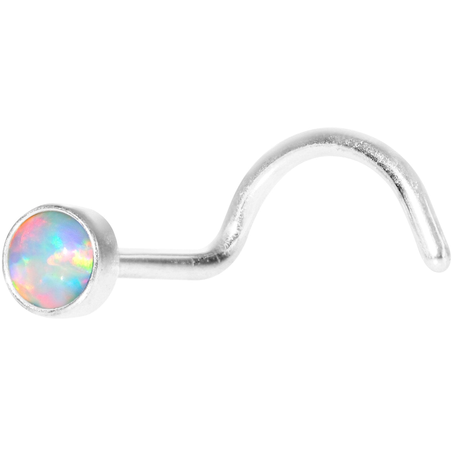 White 3mm Synthetic Opal Press Fit Left Nose Screw