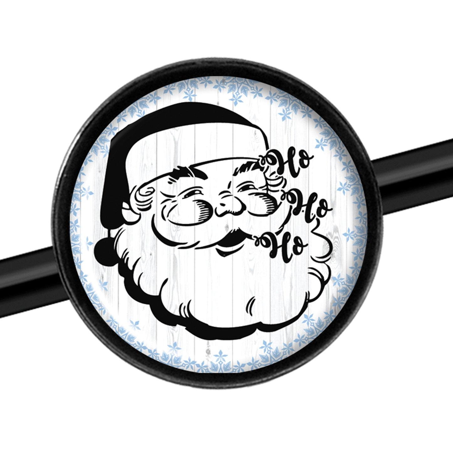 14G Christmas Retro Santa Ho Ho Ho Black Industrial Barbell 37mm