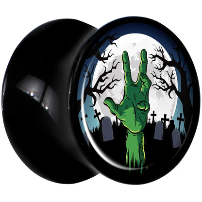 Cemetery Zombie Hand Halloween Black Acrylic Plug Set Available Sizes 0G to 20mm