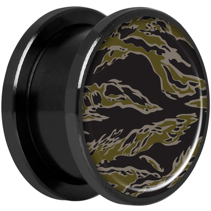 Tiger Camo Print Black Anodized Screw Fit Plug Set 5/8
