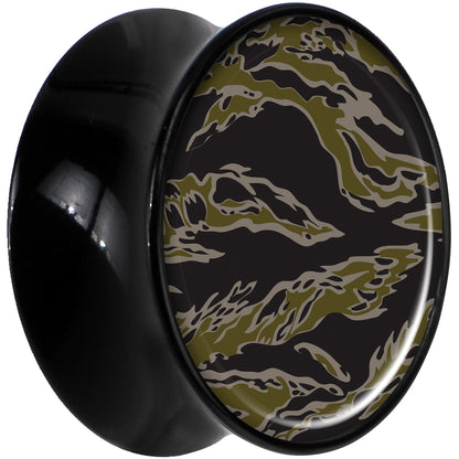 Black Acrylic Tiger Camo Print Saddle Plug Set 20mm