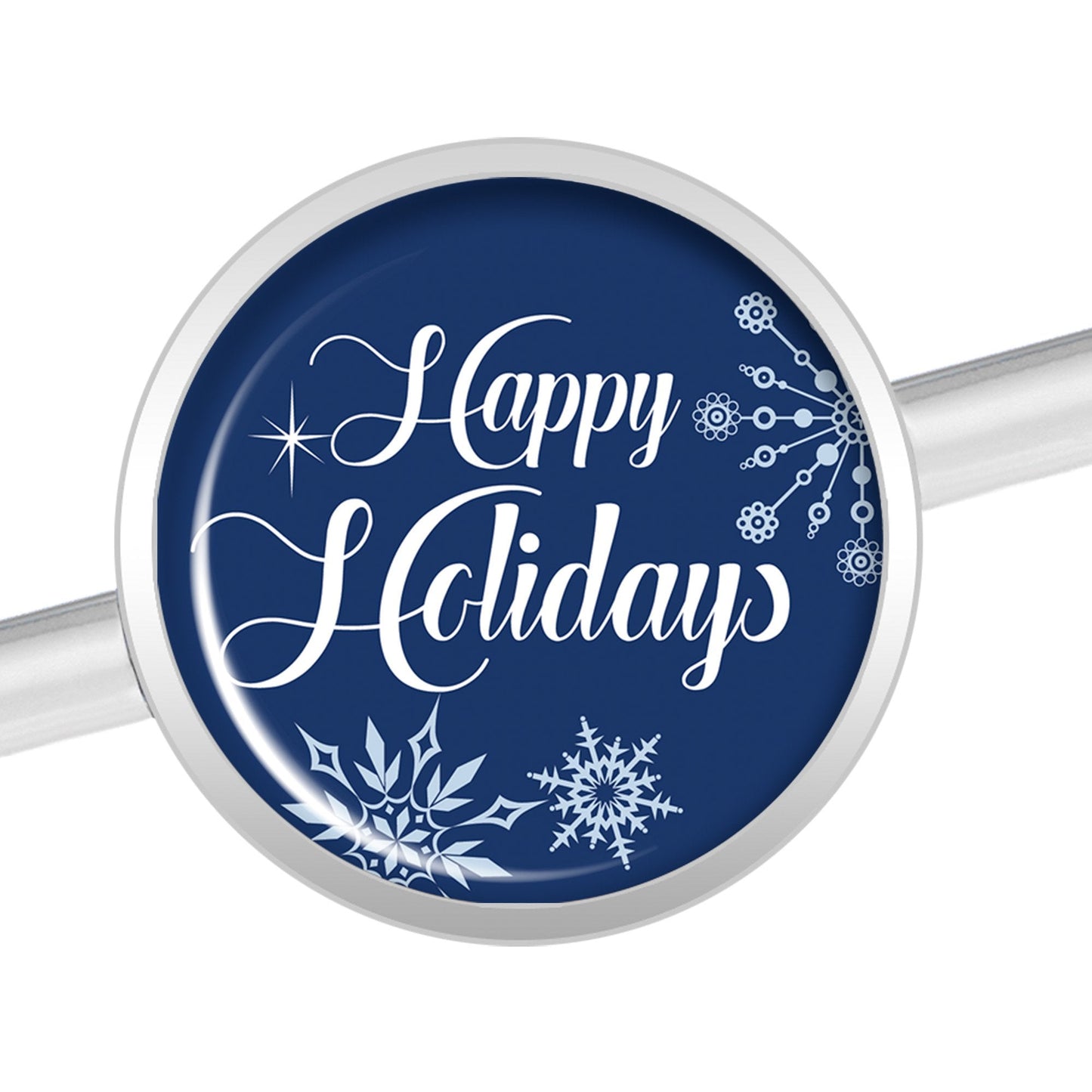 14G Happy Holidays Snowflake Industrial Barbell 37mm