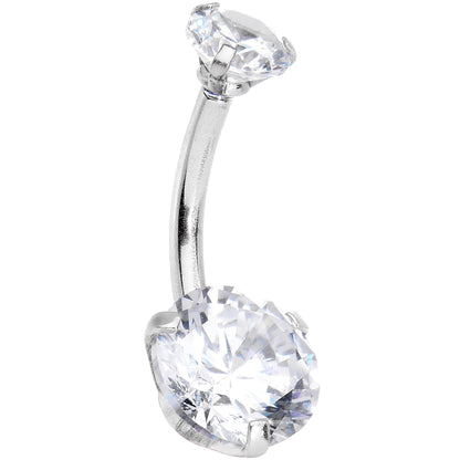 Clear Pink CZ Gem Sassy Sparkle Butterfly Dangle Belly Ring