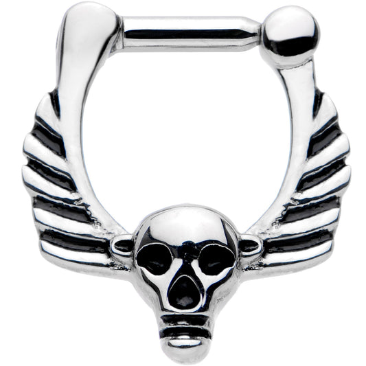14G 1/4 Scare Em All Wicked Halloween Skull Septum Clicker