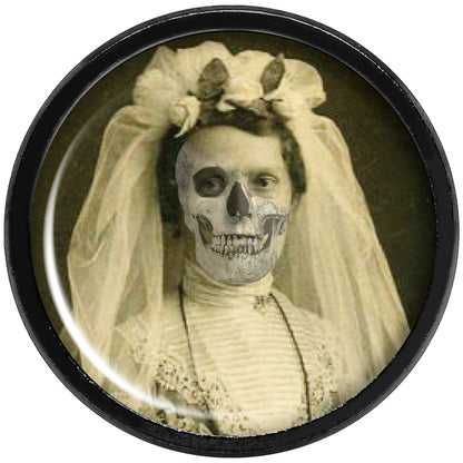 Undead Bride and Groom Halloween Black Anodized Plug Set 1/2