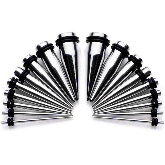 9 Piece Ear Stretching Kit in Stainless Steel Set of 2