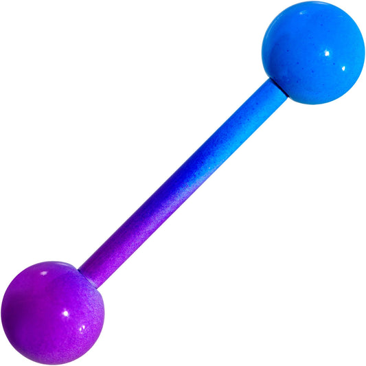 Color Plated Purple Blue Fade Barbell Tongue Ring